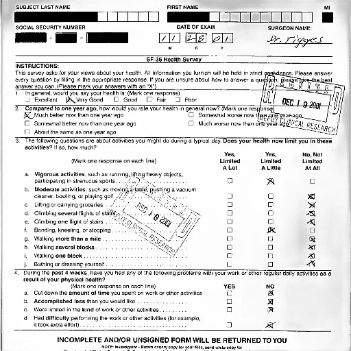 sf-36, health, survey, form transparent PNG cut-out