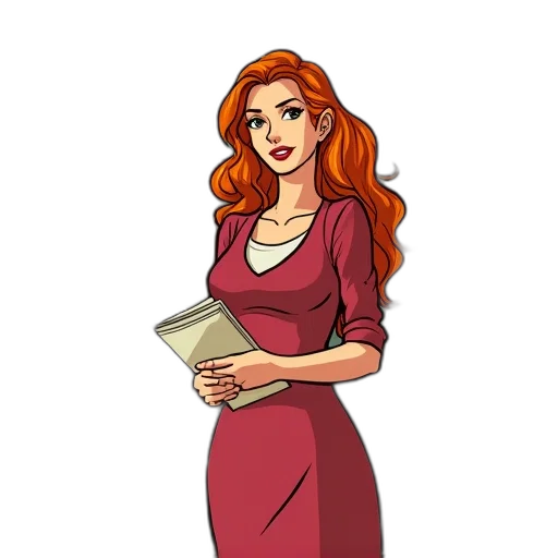 dress, staff, jewelry, cartoon transparent PNG cut-out