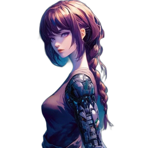 robot, dress, weapon, face transparent PNG cut-out