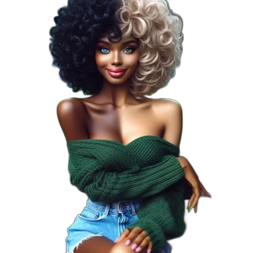 hair, dress, photorealistic, concept art transparent PNG cut-out