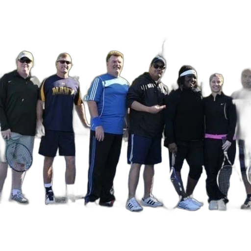 staff, group, tennis, players transparent PNG cut-out