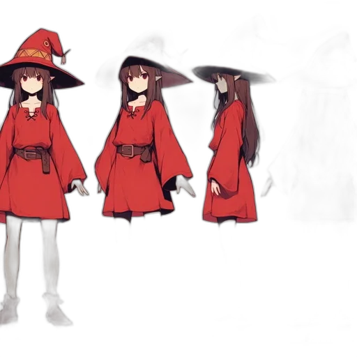 hat, dress, staff, concept art transparent PNG cut-out