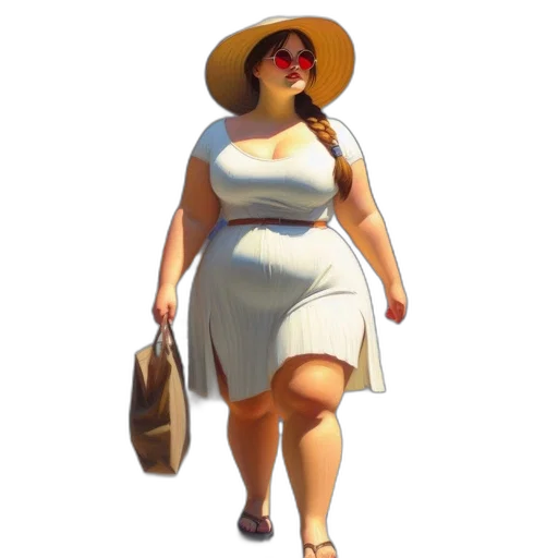 dress, hat, staff, jewelry transparent PNG cut-out
