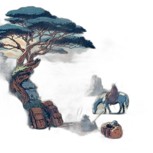 tree, concept art, fantasy art, watercolor transparent PNG cut-out