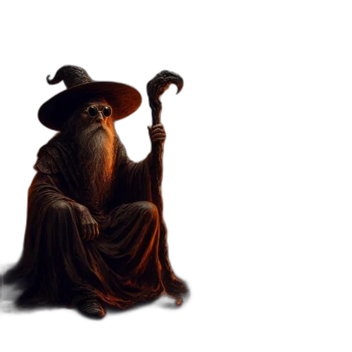 hat, staff, dragon, concept art transparent PNG cut-out