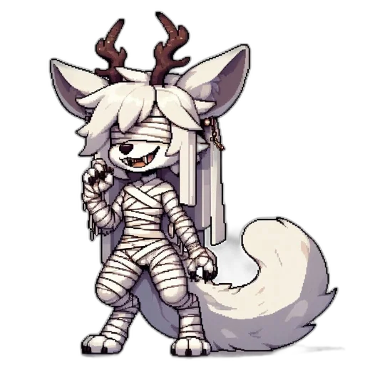 staff, creature, animal, pixel art transparent PNG cut-out