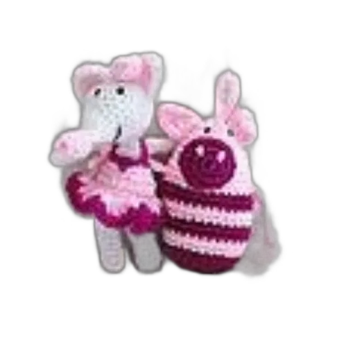 charming, crocheted, mouse, pig transparent PNG cut-out