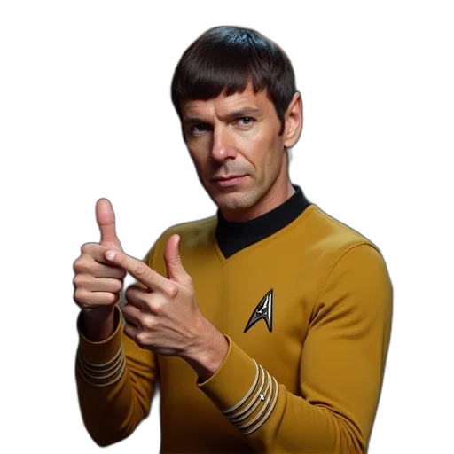 star, trek, spock, giving transparent PNG cut-out