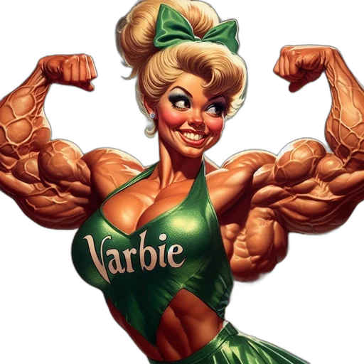 comic book art, cartoon, photorealistic, varbie transparent PNG cut-out