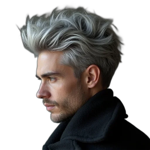 hair, jacket, face, staff transparent PNG cut-out