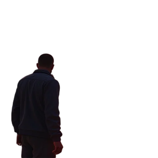 jacket, staff, face, robot transparent PNG cut-out