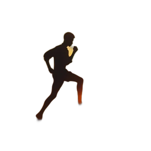 during, sunset, man, runs transparent PNG cut-out