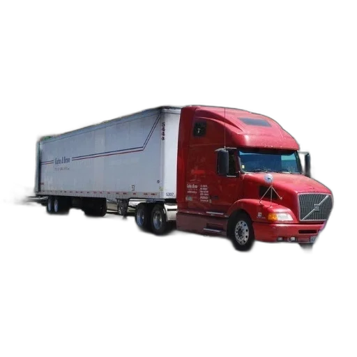 photorealistic, red, semi, truck transparent PNG cut-out