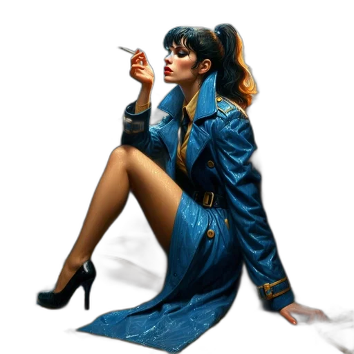 jacket, dress, umbrella, concept art transparent PNG cut-out
