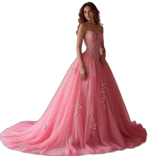 dress, morily, quince, beaded transparent PNG cut-out