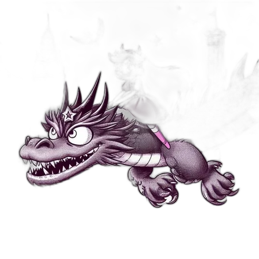 dragon, creature, staff, animal transparent PNG cut-out