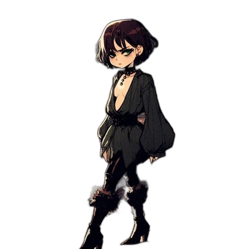dress, staff, jacket, weapon transparent PNG cut-out