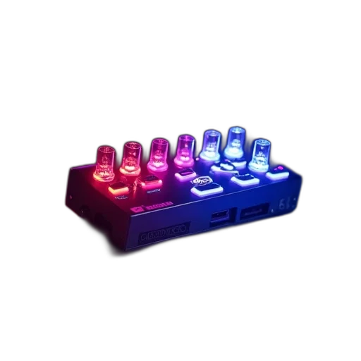 jewelry, 3d render, cyberpunk, neon lights transparent PNG cut-out