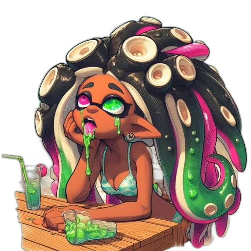 creature, food, hair, staff transparent PNG cut-out