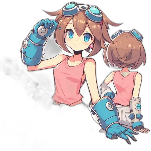 robot, weapon, staff, dress transparent PNG cut-out