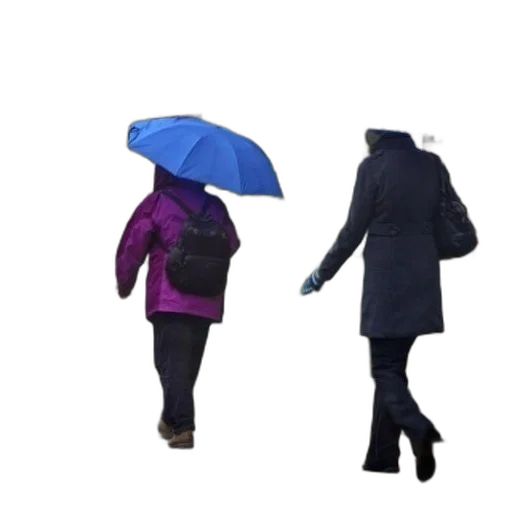 umbrella, jacket, hat, staff transparent PNG cut-out
