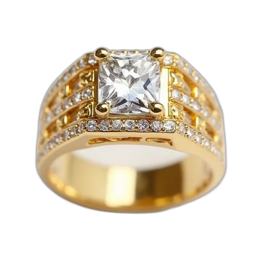 jewelry, crown, 3d render, golden transparent PNG cut-out