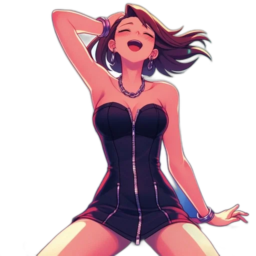 dress, comic book art, cartoon, anime transparent PNG cut-out