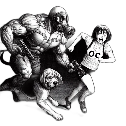 creature, animal, robot, comic book art transparent PNG cut-out