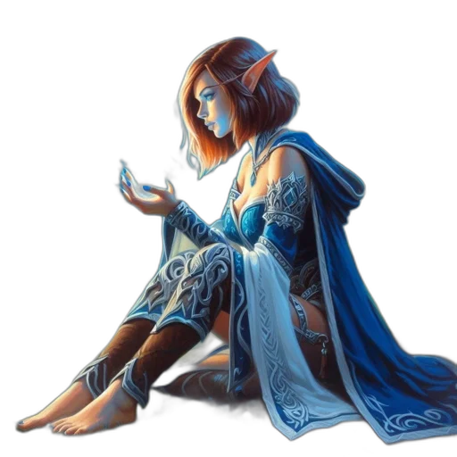 dress, staff, dragon, fantasy art transparent PNG cut-out