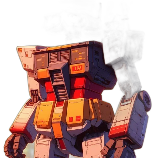 robot, weapon, concept art, watercolor transparent PNG cut-out