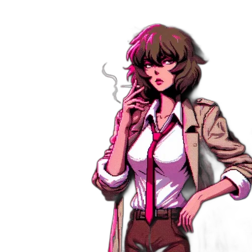 jacket, staff, concept art, pixel art transparent PNG cut-out