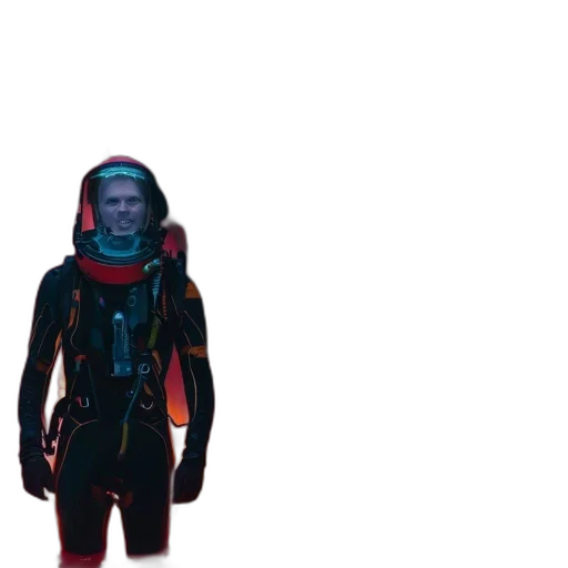 jacket, staff, robot, creature transparent PNG cut-out