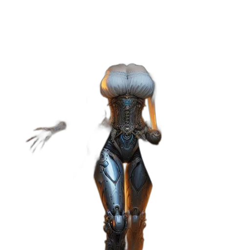 robot, hair, creature, dress transparent PNG cut-out