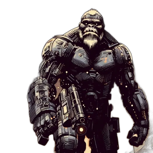 robot, concept art, comic book art, fantasy art transparent PNG cut-out