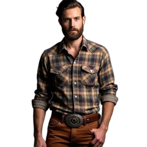 jacket, photorealistic, earth tones, man transparent PNG cut-out