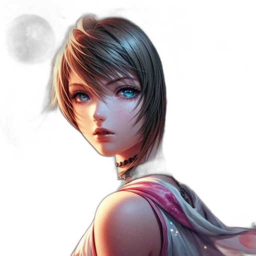 face, dress, staff, fantasy art transparent PNG cut-out