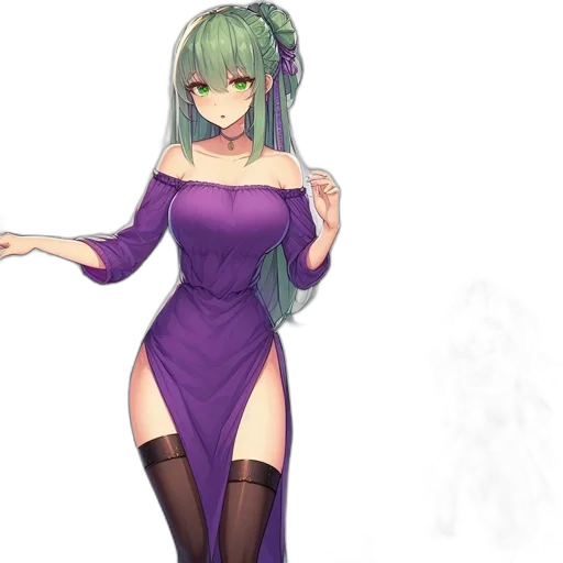 dress, staff, weapon, flower transparent PNG cut-out