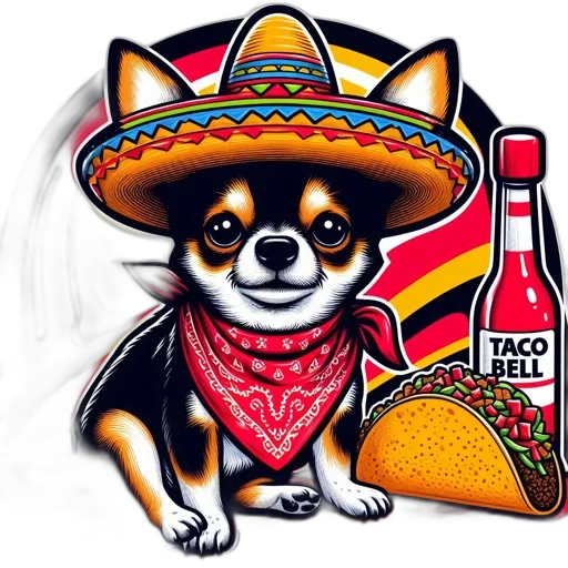 food, hat, illustrated, chihuahua transparent PNG cut-out