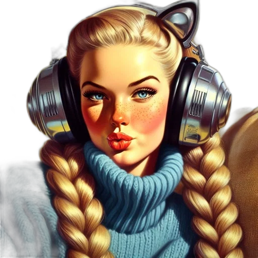 face, fantasy art, photorealistic, comic book art transparent PNG cut-out