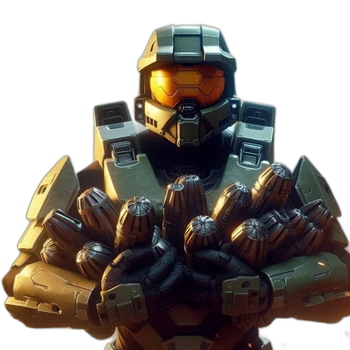 robot, weapon, 3d render, concept art transparent PNG cut-out