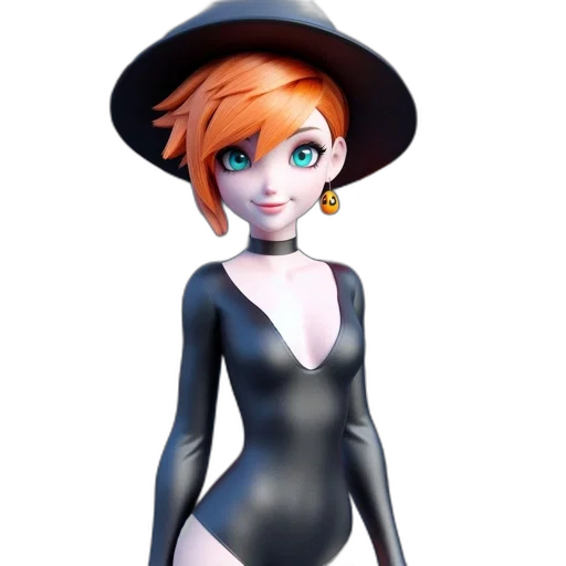 dress, hat, concept art, 3d render transparent PNG cut-out