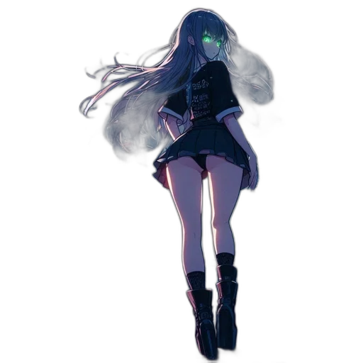 jacket, dress, creature, staff transparent PNG cut-out