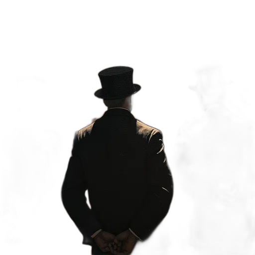 hat, jacket, staff, face transparent PNG cut-out