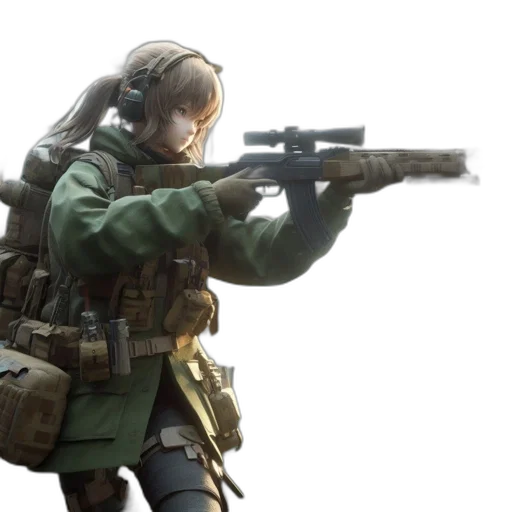 weapon, jacket, concept art, 3d render transparent PNG cut-out