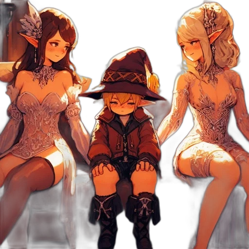 dress, hat, mask, staff transparent PNG cut-out