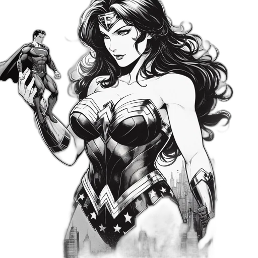 comic book art, concept art, cartoon, fantasy art transparent PNG cut-out
