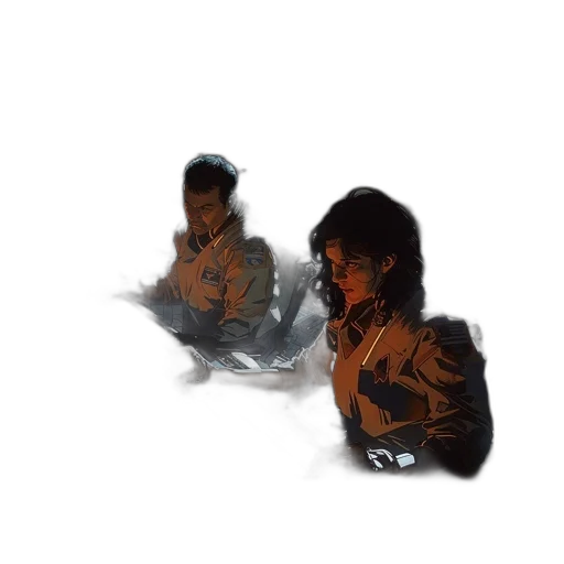 jacket, robot, hair, weapon transparent PNG cut-out