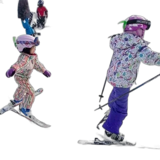 two, children, colorful, ski transparent PNG cut-out