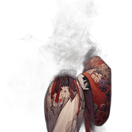 dragon, jacket, dress, mask transparent PNG cut-out