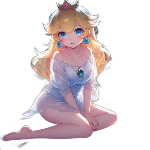 dress, crown, staff, creature transparent PNG cut-out